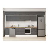 Alvinka 390X240 Cm Klasik Mebran Mutfak Dolabı, Mb E90S40S60 1 Mebran Antrasit Suntalam