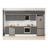 Alvinka 390X240 Cm Klasik Mebran Mutfak Dolabı, Mb E90S40S60 2 Mebran Antrasit Suntalam