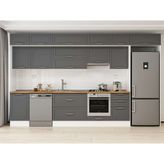 Alvinka 390X240 cm Klasik Mebran Mutfak Dolabı MB-E90S50S50-1 Antrasit - Suntalam