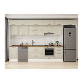 Alvinka 390X240 Cm Klasik Mebran Mutfak Dolabı, Mb E90S50S50 1 Mebran Kumtaşı Suntalam