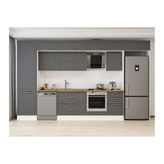 Alvinka 390X240 Cm Klasik Mebran Mutfak Dolabı, Mbb E80B60S50 2 Mebran Antrasit Suntalam