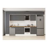Alvinka 390X240 Cm Klasik Mebran Mutfak Dolabı, Mbb E90B40S60 2 Mebran Antrasit Suntalam