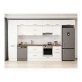 Alvinka 390X240 Cm Klasik Mebran Mutfak Dolabı, Mbb E90B50S50 1 Mebran Beyaz Suntalam
