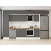 Alvinka 390X240 cm Klasik Mebran Mutfak Dolabı MBB-E90B50S50-2 Antrasit - Suntalam
