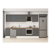 Alvinka 395X222 Cm Klasik Mebran Mutfak Dolabı, Mb E90S45S60 2 Mebran Antrasit Suntalam