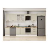 Alvinka 395X222 Cm Klasik Mebran Mutfak Dolabı, Mb E90S45S60 3 Mebran Kumtaşı Suntalam