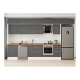 Alvinka 395X240 Cm Klasik Mebran Mutfak Dolabı, Mb E90S60S45 2 Mebran Antrasit Suntalam
