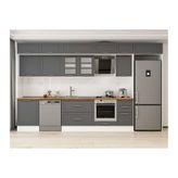 Alvinka 395X240 Cm Klasik Mebran Mutfak Dolabı, Mb E90S60S45 3 Mebran Antrasit Suntalam
