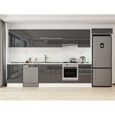 Alvinka 400X222 cm High Gloss Mutfak Dolabı MB-E90S60S50-1 Antrasit - Suntalam