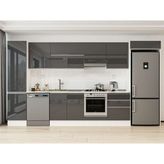 Alvinka 400X222 cm High Gloss Mutfak Dolabı MBB-E90B50S60-1 Antrasit - Suntalam