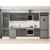 Alvinka 400X222 cm High Gloss Mutfak Dolabı MBB-E90B60S50-2 Antrasit - Suntalam