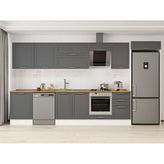 Alvinka 400X222 cm Klasik Mebran Mutfak Dolabı MB-E90S60S50-2 Antrasit - Suntalam