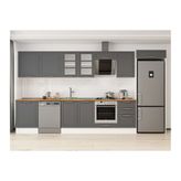 Alvinka 400X222 Cm Klasik Mebran Mutfak Dolabı, Mb E90S60S50 3 Mebran Antrasit Suntalam