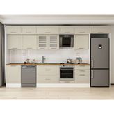 Alvinka 400X240 cm Klasik Mebran Mutfak Dolabı MB-E80S60S60-3 Kumtaşı - Suntalam - Kum Beji