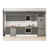Alvinka 400X240 Cm Klasik Mebran Mutfak Dolabı, Mb E90S50S60 2 Mebran Antrasit Suntalam