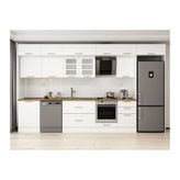 Alvinka 400X240 Cm Klasik Mebran Mutfak Dolabı, Mb E90S60S50 3 Mebran Beyaz Suntalam