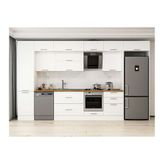 Alvinka 400X240 Cm Klasik Mebran Mutfak Dolabı, Mbb E90B50S60 2 Mebran Beyaz Suntalam