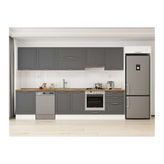 Alvinka 410X222 Cm Klasik Mebran Mutfak Dolabı, Mb E90S60S60 1 Mebran Antrasit Suntalam