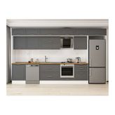 Alvinka 410X240 Cm Klasik Mebran Mutfak Dolabı, Mb E90S60S60 2 Mebran Antrasit Suntalam