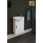 ALVİT Adagrup Banyo 28*45cm Banyo&Tuvalet Mini Lavabolu DOLAP Siyah Kulplu %100MDF