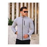 Alvora Erkek Boyalı Gri Softshell Polar Standart Tam Fermuarlı 3 Cepli Erkek Polar Hırka