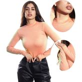 ALYA UNDERWEAR Kaşkorse Yarım Boğazlı Body Sweatshirt, Yavru Ağzı