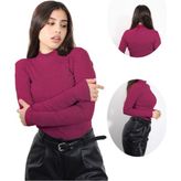 Alya Underwear Yarım Boğazlı Kaşkorse Sweatshirt Fuşya Melanj M - Fuşya - Melanj