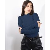 Alya Underwear Yarım Boğazlı Kaşkorse Sweatshirt Indigo Melanj 2xl - Indigo - Mavi Melanj