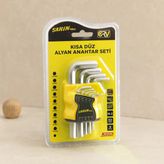 Alyan Anahtar Seti 9 Parça Kısa Düz (1.5–10 Mm)