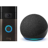 Amazon Ev Ring Video Doorbell 1080p Görüntülü Kapı Zili - Amazon Echo Dot 4 Black Akıllı Asistan Hoparlör