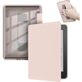 Amazon Kindle 11. Nesil Basic 6″ E Kitap Okuyucu Kılıfı Şeffaf Tutacaklı - Pembe