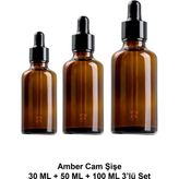Amber Cam Şişe 30 ml - 50 ml - 100 ml 3’lü Set