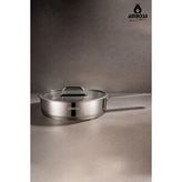 Amboss 22x5 cm Nova Paslanmaz Çelik Cam Kapaklı Tava