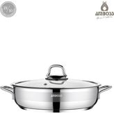 Amboss Nirvana 2 Parça Paslanmaz Çelik 18 cm Cam Kapaklı Sahan