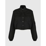 Ambra Siyah Crop Bomber Kadın Ceket - 44