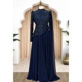 Amine Hüma Tülin Abiye Elbise Lacivert - 56