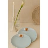 Anadolu Saray 2'li Mavi 19cm Seramik Yatan Ayı Şekilli Tasarım Handmade Pasta Tabağı Tatlı Kahvaltı Pasta Tabağı