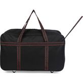 Andante Siyah Kulplu Xl Boy Kumaş El Valizi Seyahat Çantası Xl Boy Outdoor Tekerlekli Çanta Valiz - Bordo - Siyah