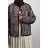 Ande Tesettür Kapitone Ceket - Bordo Desen - 2