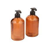 AngDesign Deniz Cam Sıvı Sabunluk 2'li-Amber