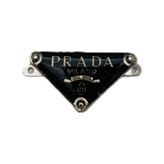 Angel Çanta Aksesuar 3.5x2 Cm Prada Metal Plaka Etiket Süs Gümüş Metalli