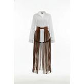 Angels Passion Taba Etek Uzun Püsküllü Suni Deri Etek - BRF1003 Under Moda - S - M