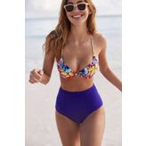 Angelsin Mavi Şık Yüksek Bel Bikini Altı