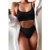 Angelsin Yüksek Bel Fitilli Kumaş Bikini Altı