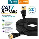 Anktek Cat7 Slim Yassı 20 Metre Ethernet Kablosu 10 Gbps 600 Mhz U/ftp Network Cable