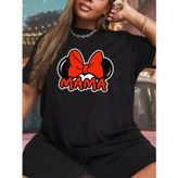 Anneler Günü Baskılı T-Shirt - Siyah - M