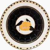 Anthropologie Bistro Tile Halloween 24K Altın Detaylı Stoneware Tatlı Tabağı 21 cm - Balkabağı