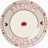 Anthropologie Valentine Bistro Tile 24K Altın Detaylı Stoneware Tatlı Tabağı
