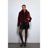 Antioch Bordo Peluş Görünümlü Mont