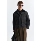 Antioch Crop Fit Dik Yaka Mont - Siyah